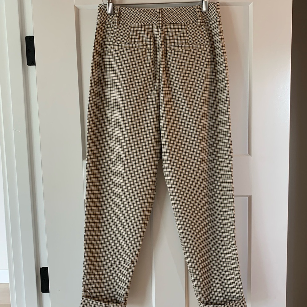 Banana Republic Tan Checkered Chinos